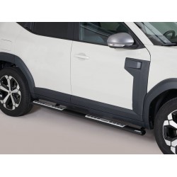 Estribos tubo Negro ovalado con pisantes DUSTER 2024-