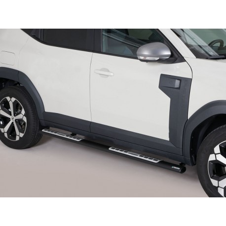 Estribos tubo Negro ovalado con pisantes DUSTER 2024-