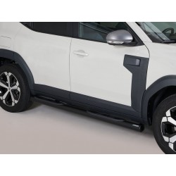 Estribos tubo Negro 76mm con pisantes DUSTER 2024-