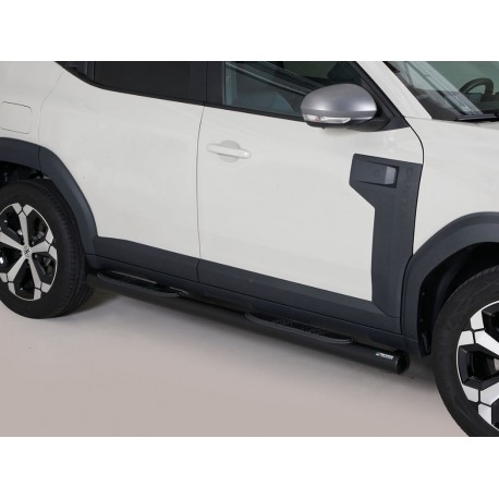 Estribos tubo Negro 76mm con pisantes DUSTER 2024-