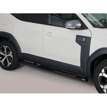 Estribos tubo Negro ovalado con pisantes DUSTER 2024-