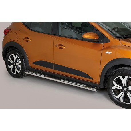 Estribos tubo Inox ovalados con pisantes SANDERO STEPWAY 2021-