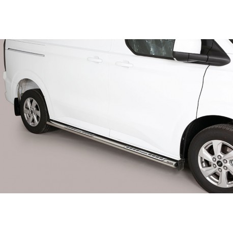 Estribos tubo Inox ovalados con pisantes TRANSIT CUSTOM 2023-