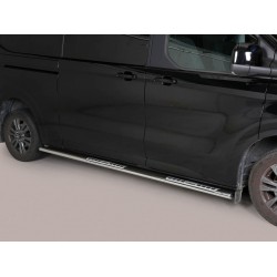 Estribos tubo Inox ovalados con pisantes TRANSIT CUSTOM 2023-