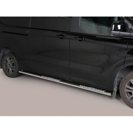 Estribos tubo Inox ovalados con pisantes TRANSIT CUSTOM 2023-