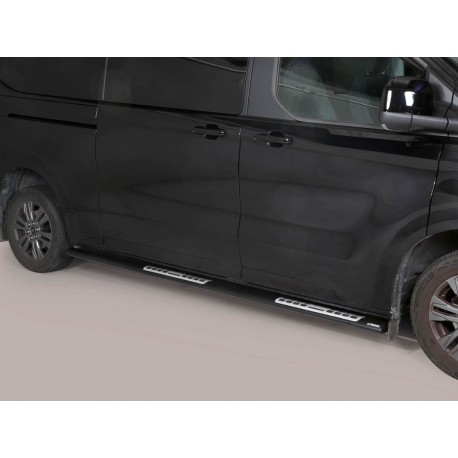 Estribos tubo Inox ovalados con pisantes TRANSIT CUSTOM 2023-