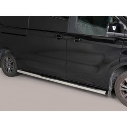 Estribos tubo Inox 76mm con pisantes TRANSIT CUSTOM 2023-