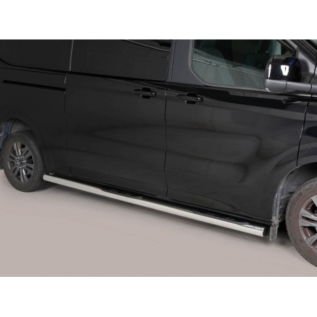 Estribos tubo Inox 76mm con pisantes TRANSIT CUSTOM 2023-