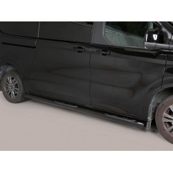 Estribos tubo Inox 76mm con pisantes TRANSIT CUSTOM 2023-