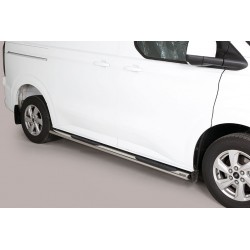 Estribos tubo Inox ovalados con pisantes TRANSIT CUSTOM 2023-