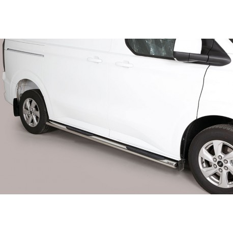 Estribos tubo Inox ovalados con pisantes TRANSIT CUSTOM 2023-