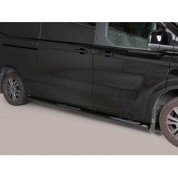 Estribos tubo Inox ovalados con pisantes TRANSIT CUSTOM 2023-