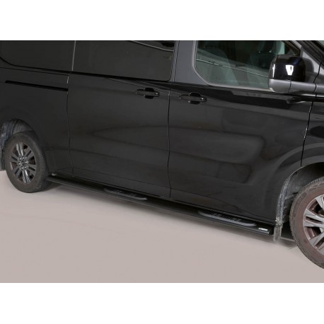 Estribos tubo Inox ovalados con pisantes TRANSIT CUSTOM 2023-