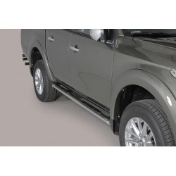 Estribos tubo Inox ovalados con pisantes L200 2019-2024 doble cabina