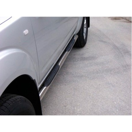 Estribos tubo Inox 76mm con pisantes NAVARA D40 2005-2010 D.C.
