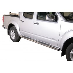 Estribos tubo Inox 76mm con pisantes NAVARA D40 2005-2010 D.C.